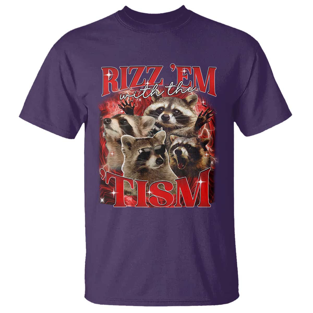 Autism Funny T Shirt Rizz Em With The Tism Meme Autistic Racoon