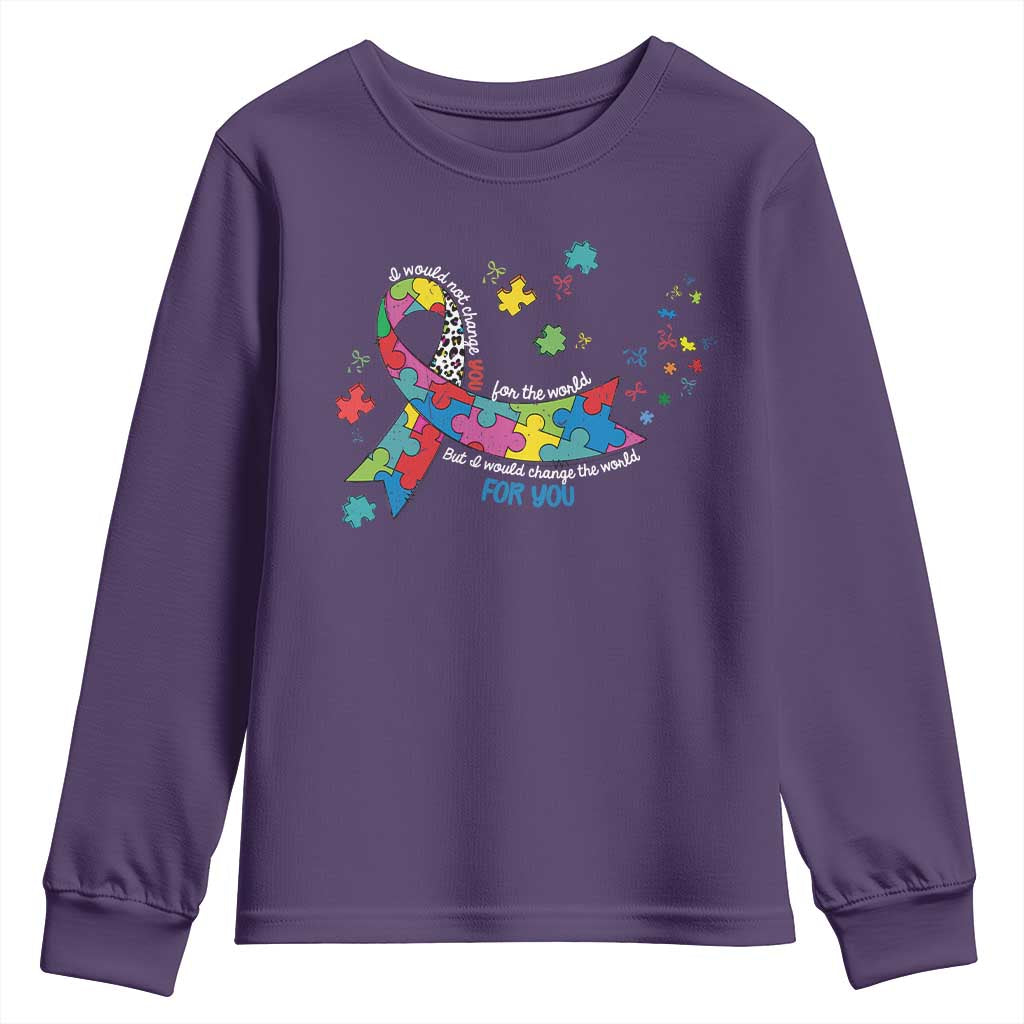 Autism Support Coquette Bow Youth Sweatshirt Special Education Teacher