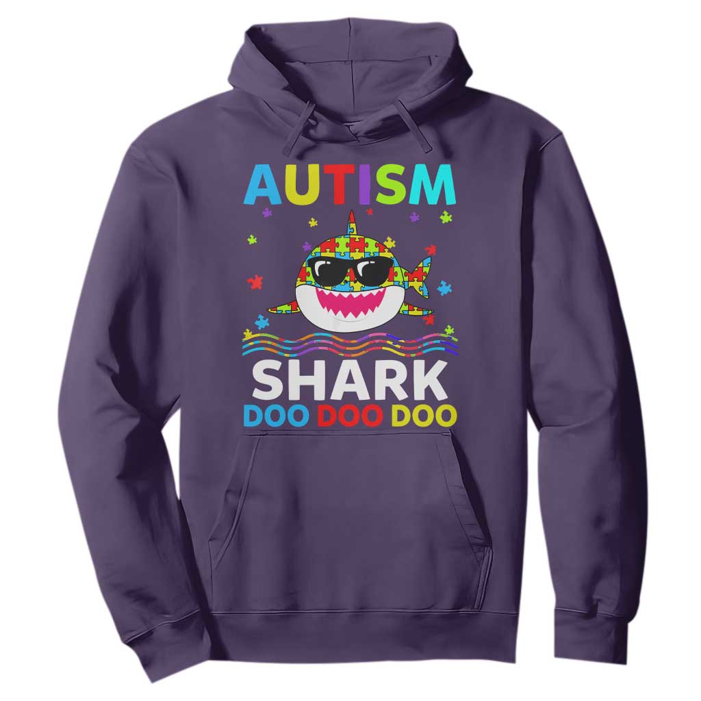 Funny Autism Shark Hoodie Puzzle Piece Autistic Mom Dad Sped Teacher