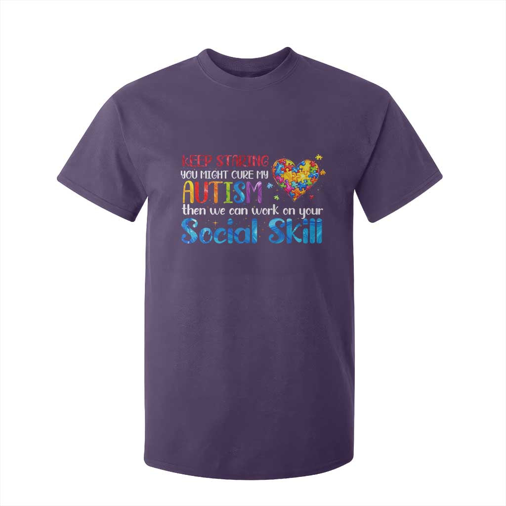 Autism Support T Shirt For Kid Keep Staring You Might Cure My Autism Heart Puzzle