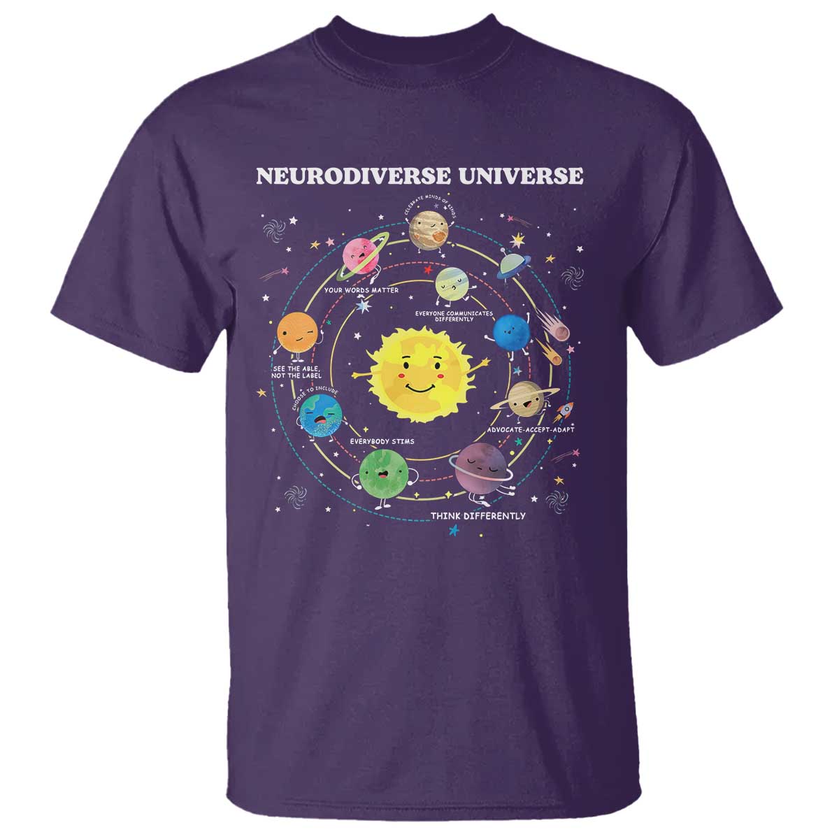 Autism Acceptance T Shirt Neurodiverse Universe Sped Teacher Support