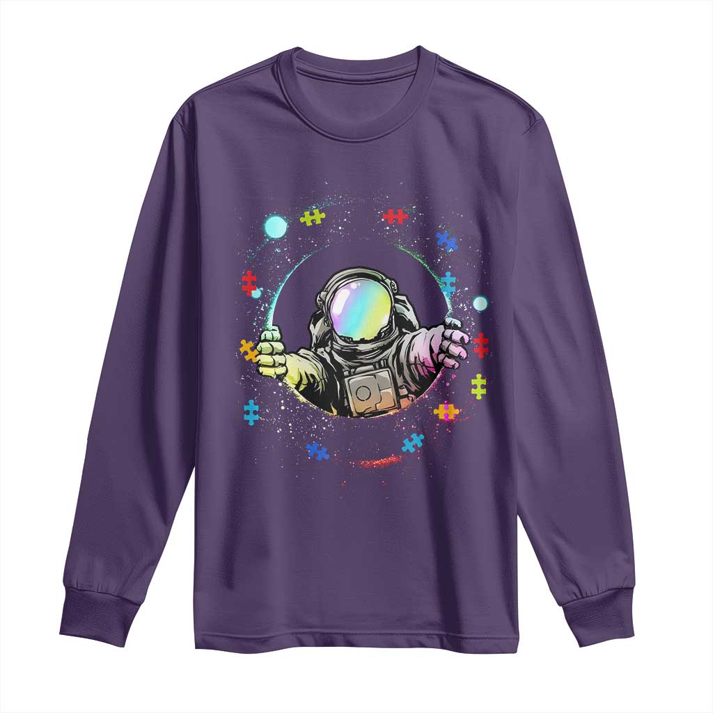 Astronaut Autism Support Long Sleeve Shirt Space Autistic Kids Sped Teacher