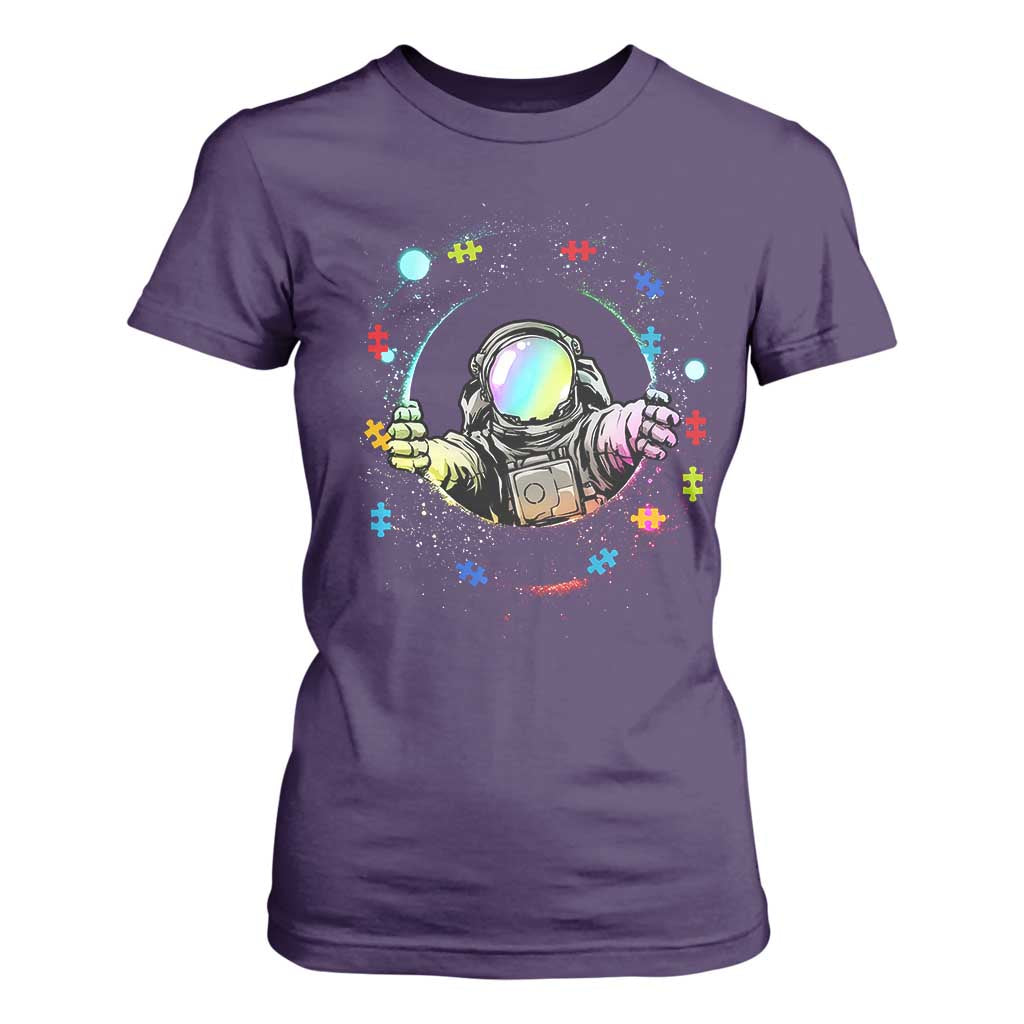 Astronaut Autism Support T Shirt For Women Space Autistic Kids Sped Teacher