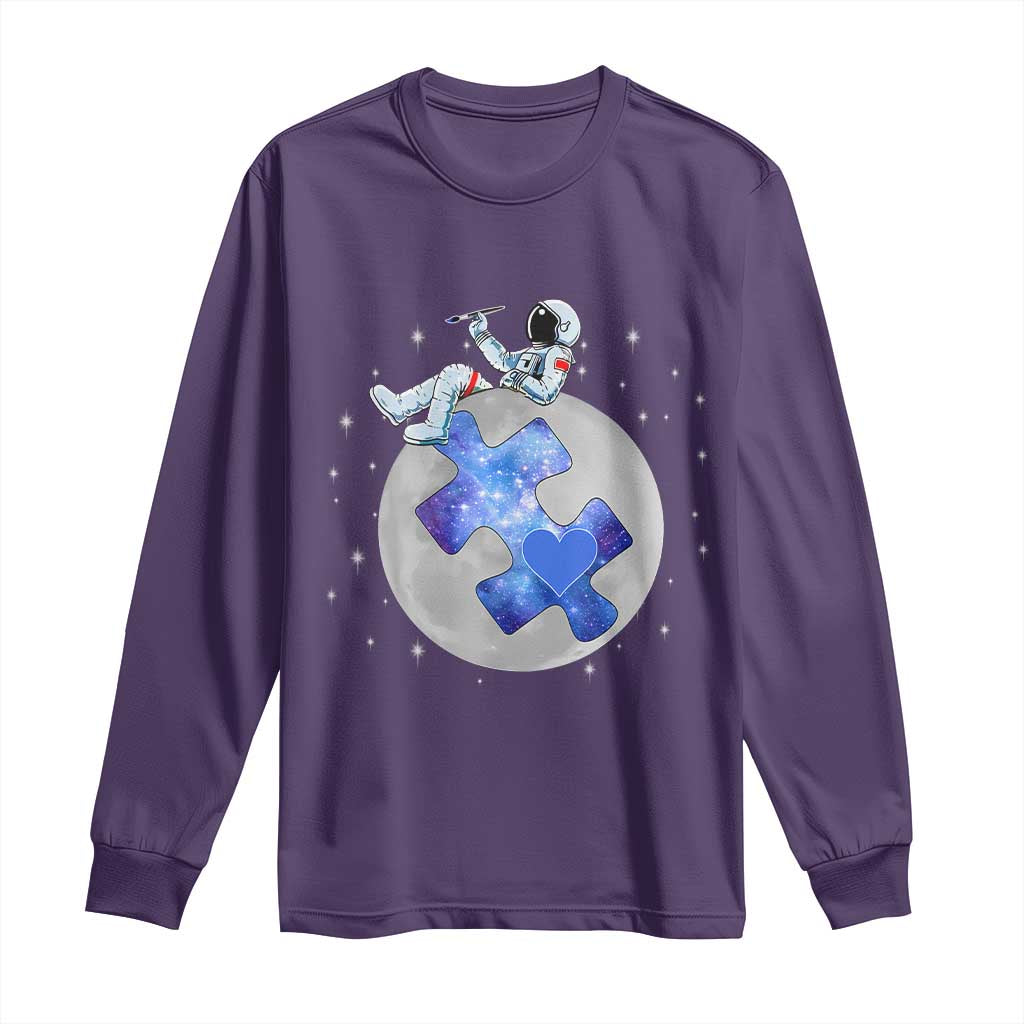 Autism Support Astronaut Long Sleeve Shirt Space Stars Autistic Kids Sped Teacher