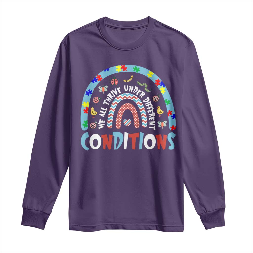 Autism Support Long Sleeve Shirt Sped Education Teacher Rainbow Reading