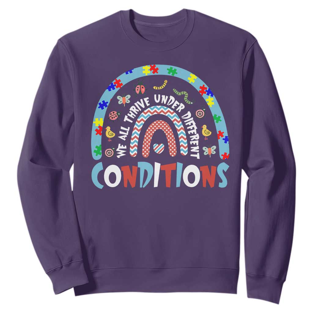 Autism Support Sweatshirt Sped Education Teacher Rainbow Reading