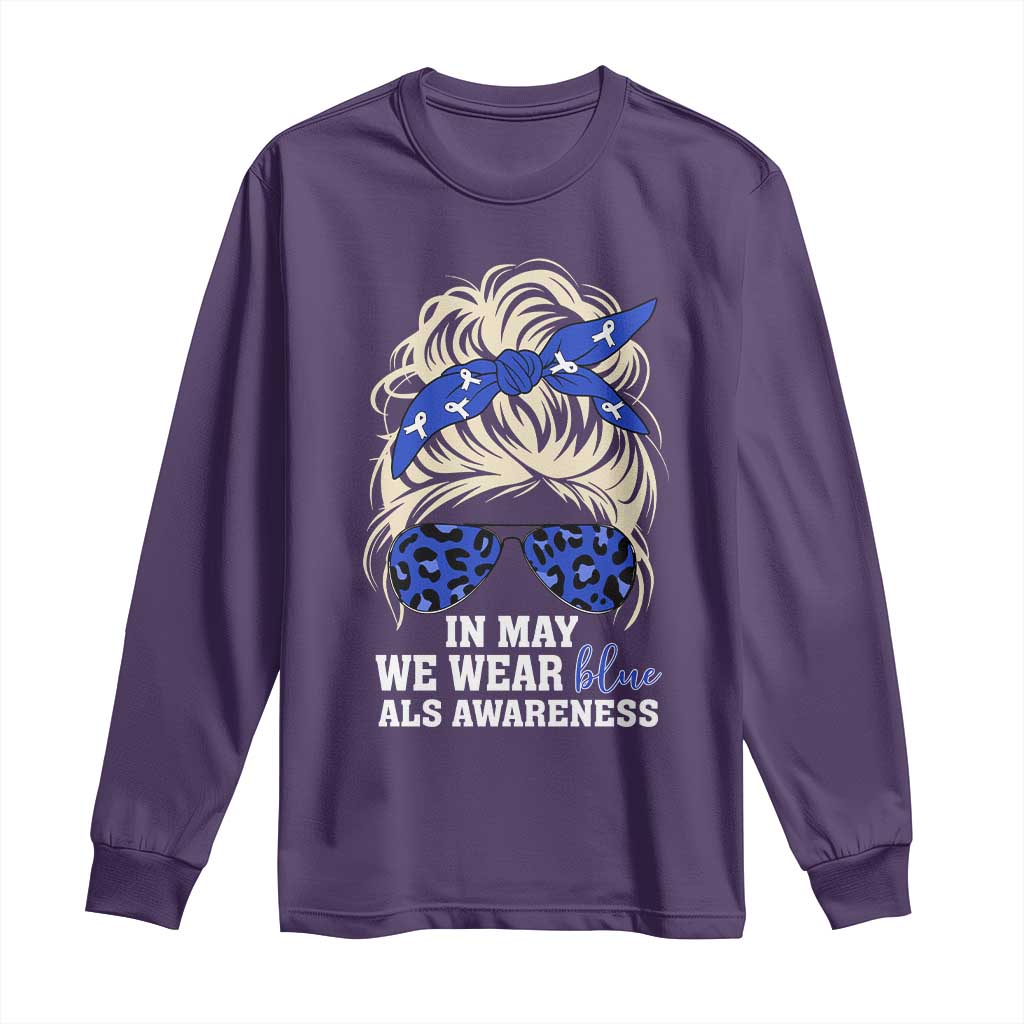 ALS Support We Wear Blue In May Long Sleeve Shirt