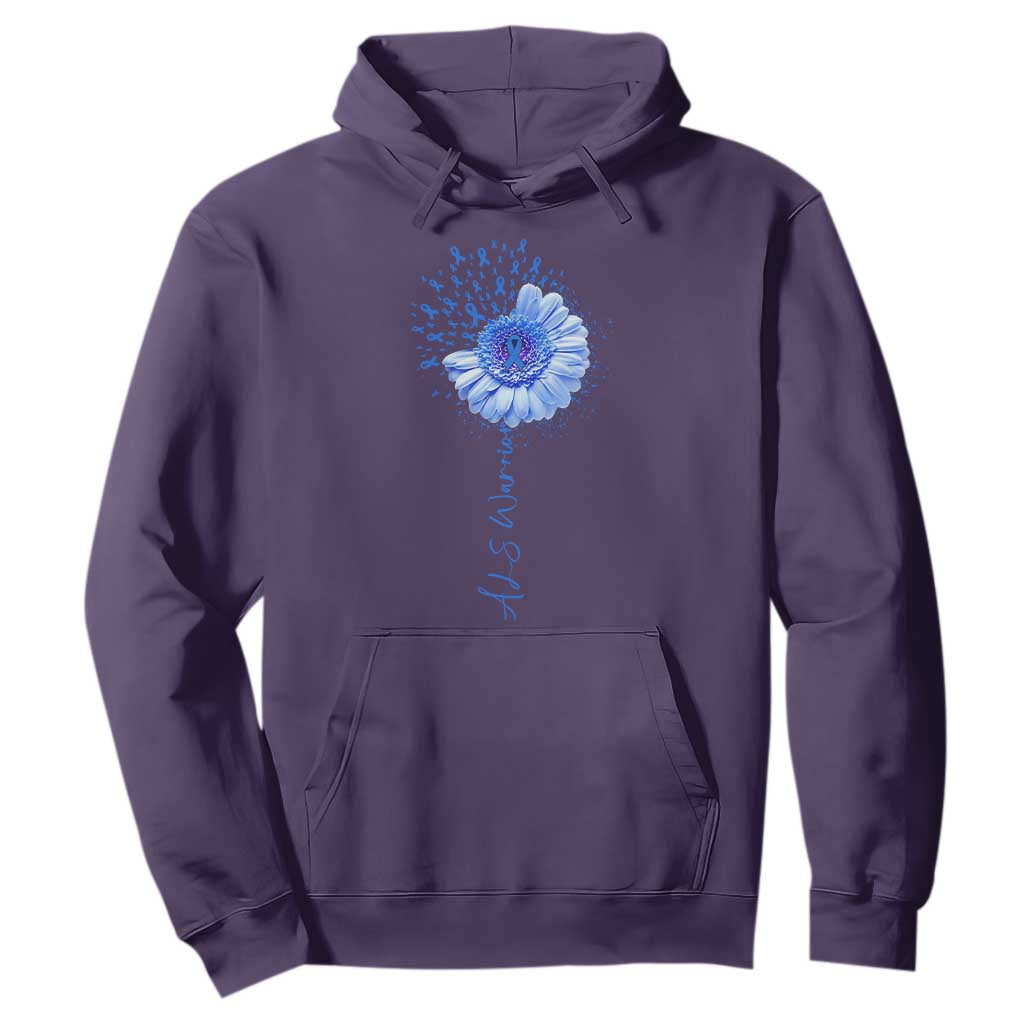ALS Warrior Support Blue Ribbon Sunflower Hoodie