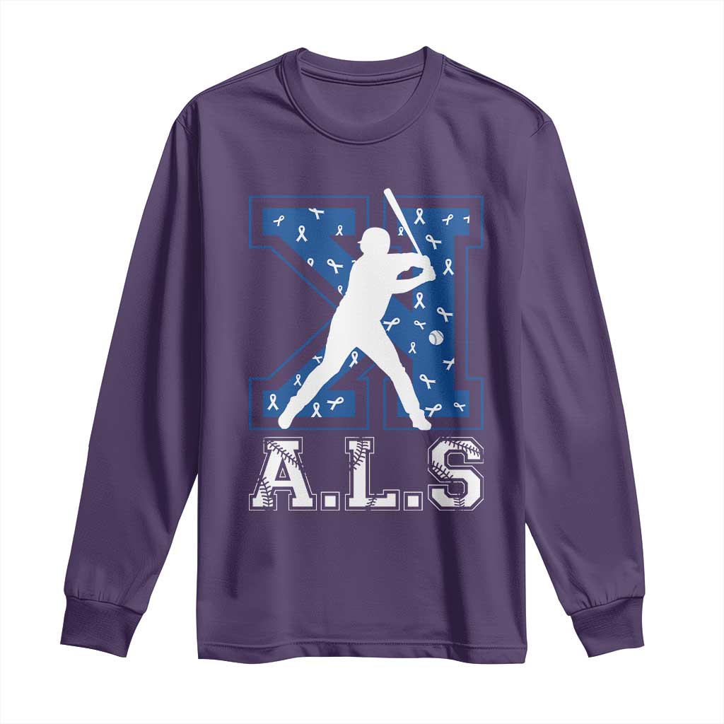 ALS Support Long Sleeve Shirt Baseball Strike Out ALS Support