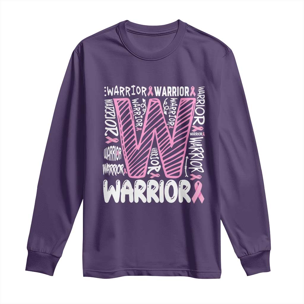 Breast Cancer Support In October We Wear Pink Long Sleeve Shirt Pink Ribbon Warriors Team