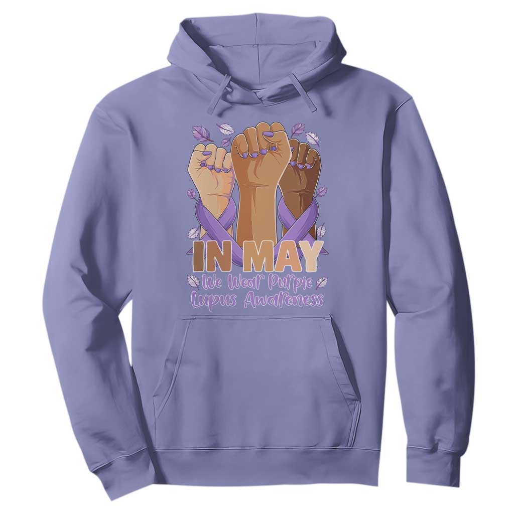 In May We Wear Purple Lupus Support Hoodie Purple Ribbon