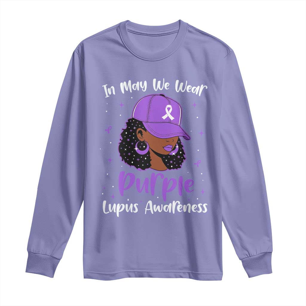Lupus Support Long Sleeve Shirt African American Black Women Fight Lupus Purple Ribbon