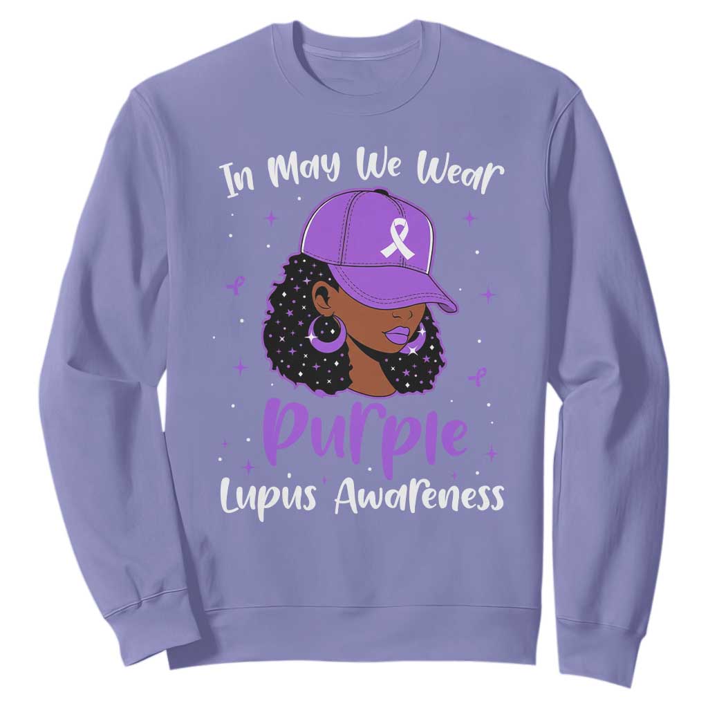Lupus Support Sweatshirt African American Black Women Fight Lupus Purple Ribbon