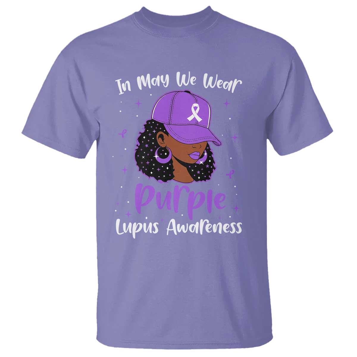 Lupus Support T Shirt African American Black Women Fight Lupus Purple Ribbon