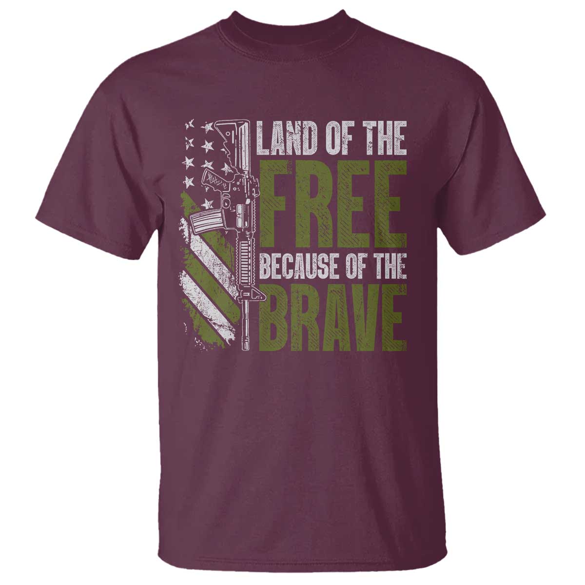 land-of-the-free-because-of-the-brave-t-shirt-gun-american-flag