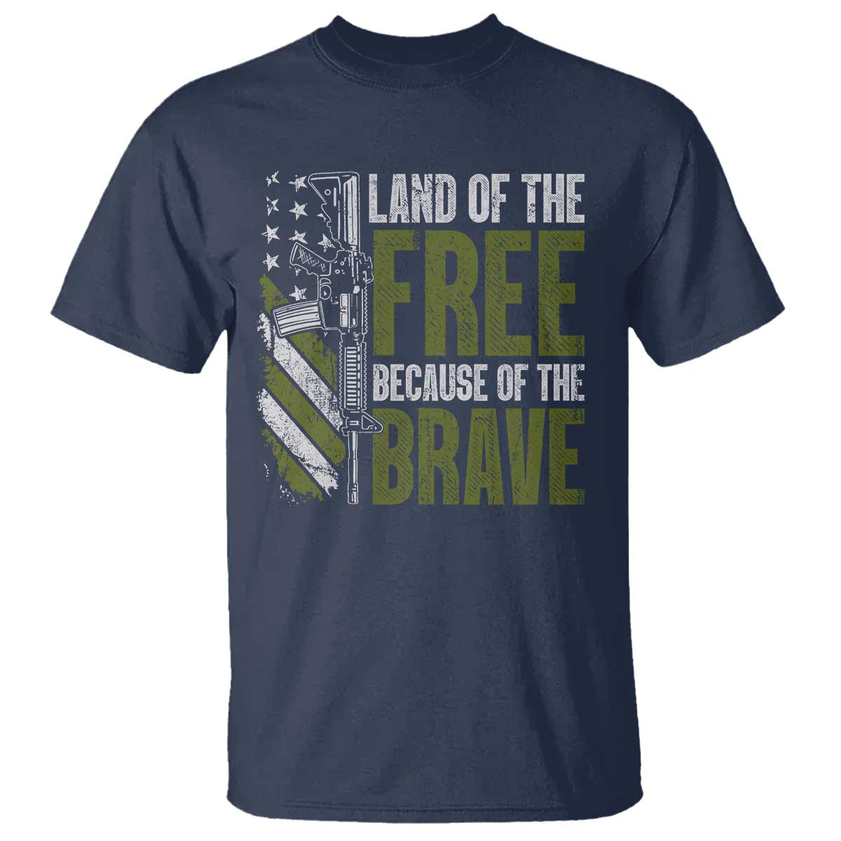 land-of-the-free-because-of-the-brave-t-shirt-gun-american-flag