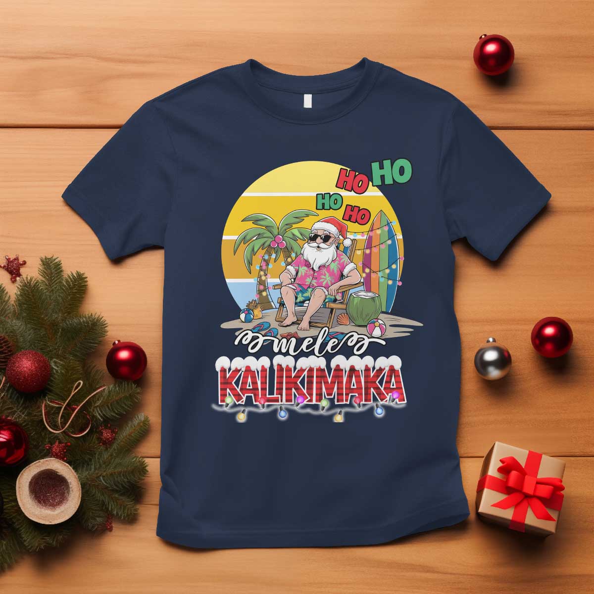 mele-kalikimaka-hawaiian-christmas-in-july-hawaii-santa-t-shirt-xmas-family-beach-vacation