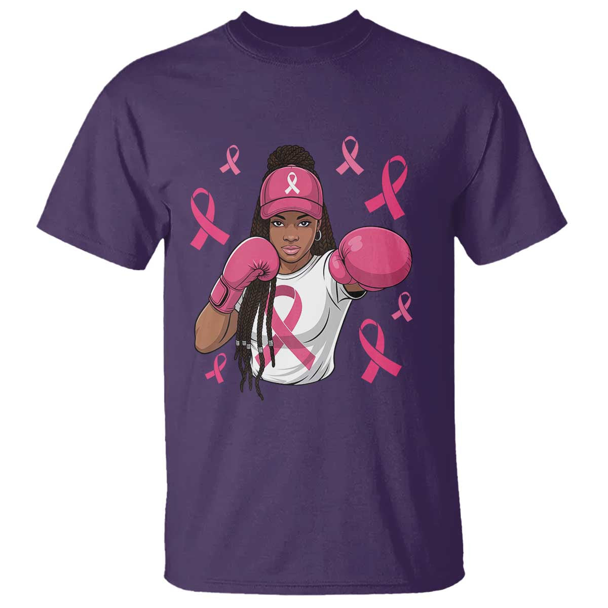 Black Women Fight Breast Cancer Support T Shirt Pink Ribbon African American