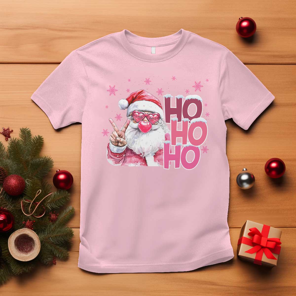 christmas-couple-matching-t-shirt-pink-santa-claus-ho-ho-ho