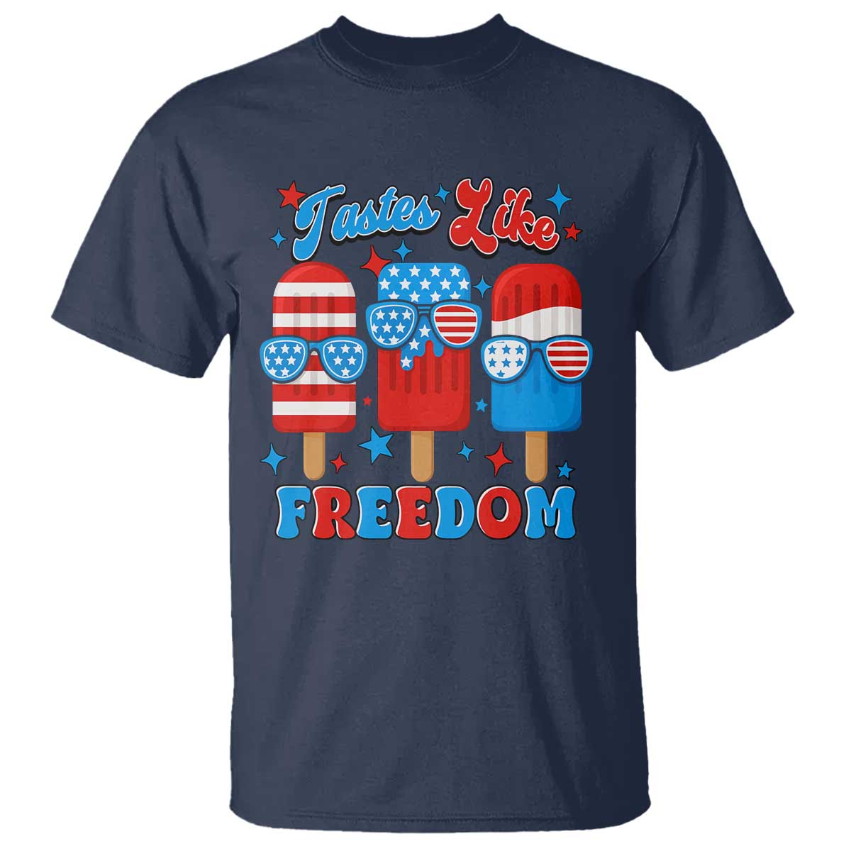 4th-of-july-american-flag-popsicle-t-shirt-tastes-like-freedom-patriotic-funny