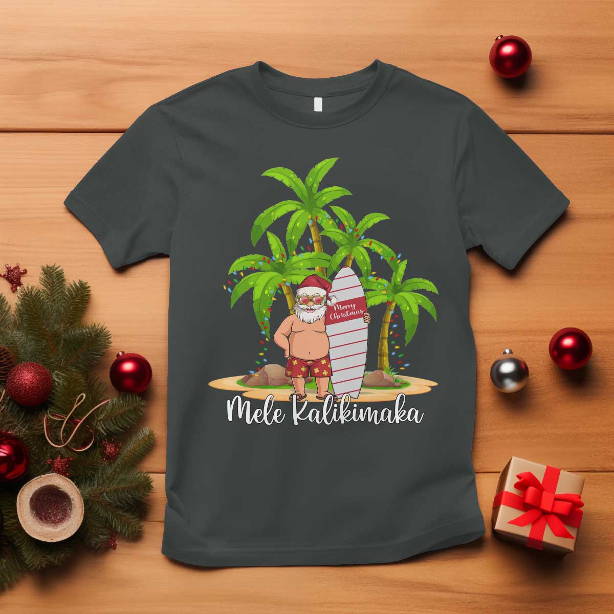 mele-kalikimaka-hawaiian-christmas-in-july-hawaii-santa-t-shirt-xmas-beach-family-vacation