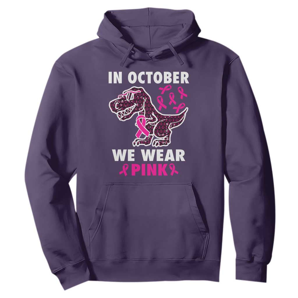 In October We Wear Pink Breast Cancer Support Hoodie Pink Ribbon