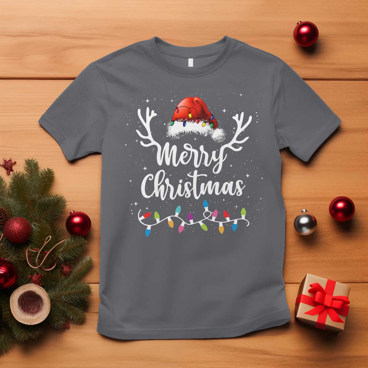 merry-christmas-t-shirt-lights-red-santa-hat-xmas-family-matching