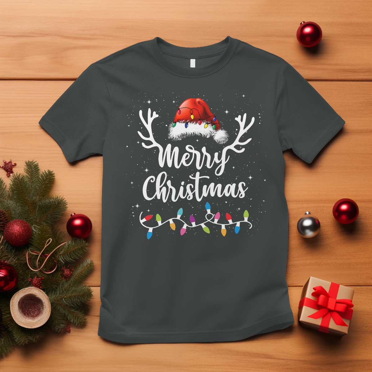 merry-christmas-t-shirt-lights-red-santa-hat-xmas-family-matching