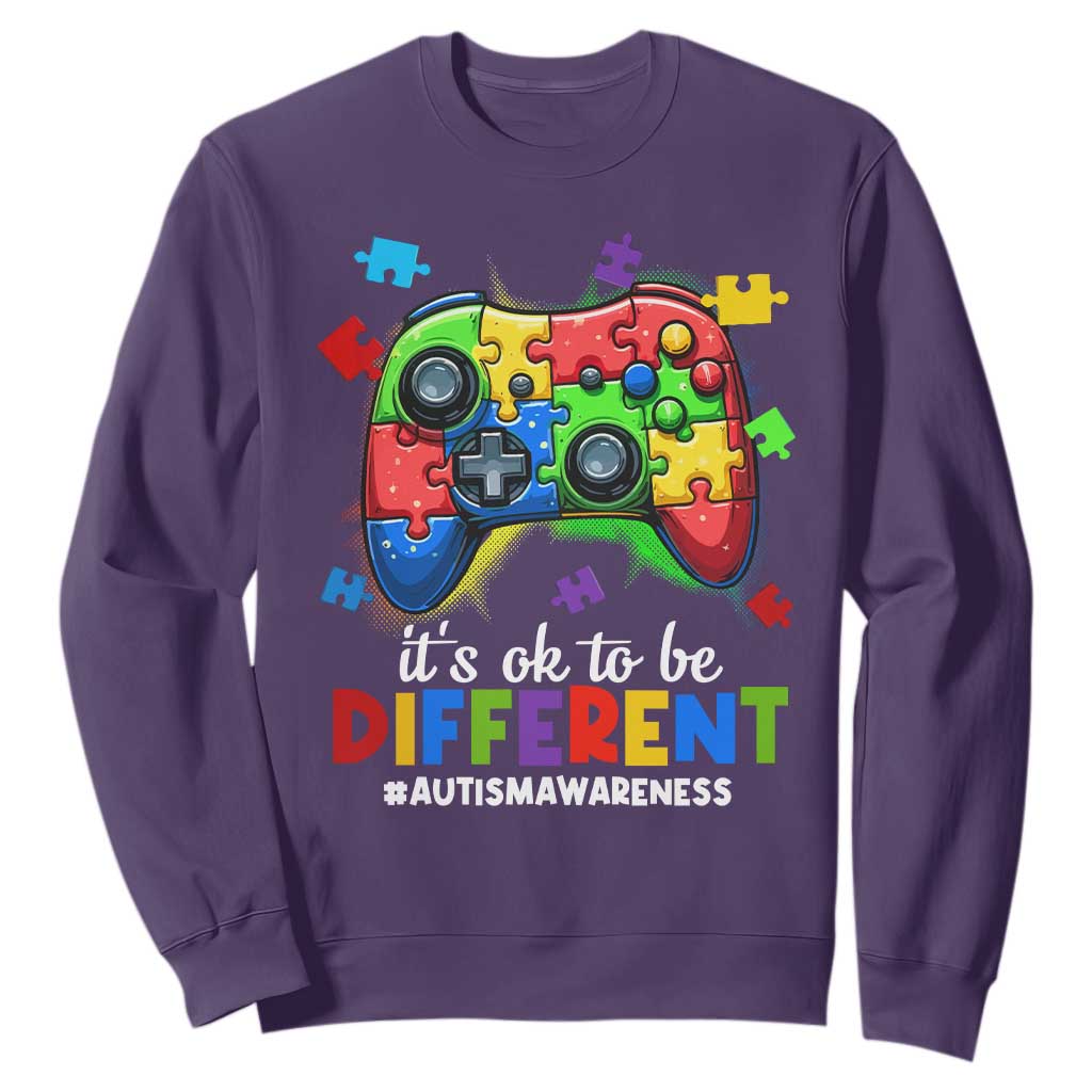 Video Game Autism Support Sweatshirt It's Ok To Be Different Kids