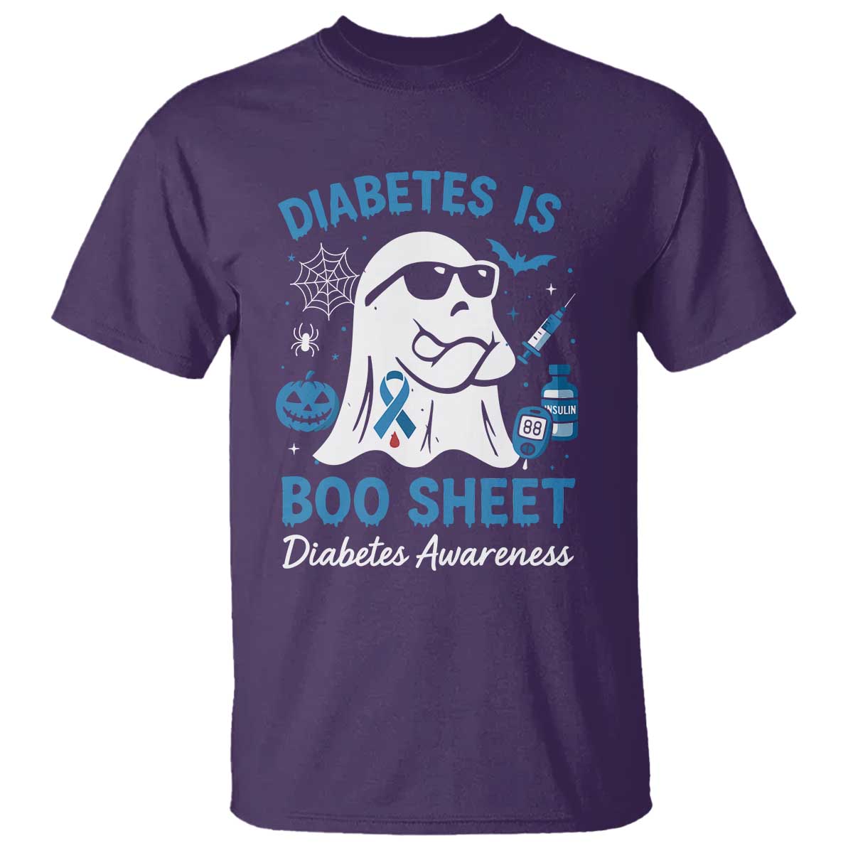 Diabetes is Boo Sheet T Shirt Funny Halloween Ghost Diabetes Type 1 2 Support