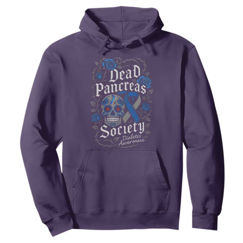 Funny Diabetes Type 1 Support Hoodie Dead Pancreas Society Sugar Skull