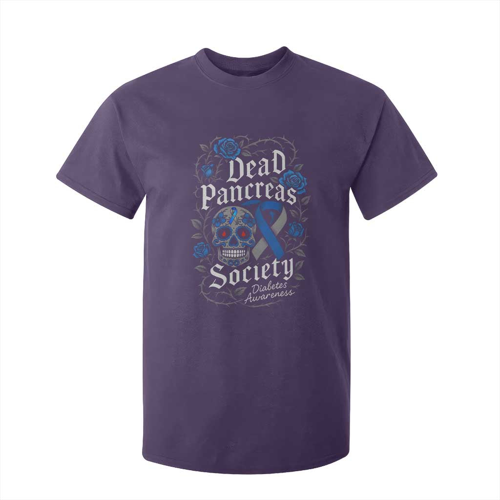 Funny Diabetes Type 1 Support T Shirt For Kid Dead Pancreas Society Sugar Skull