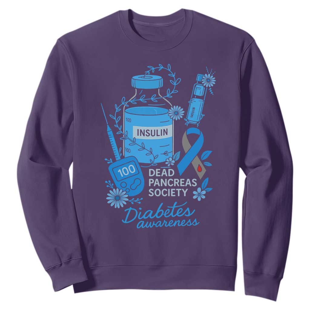 Dead Pancreas Society Sweatshirt Funny Diabetes Support Insulin T1D Support