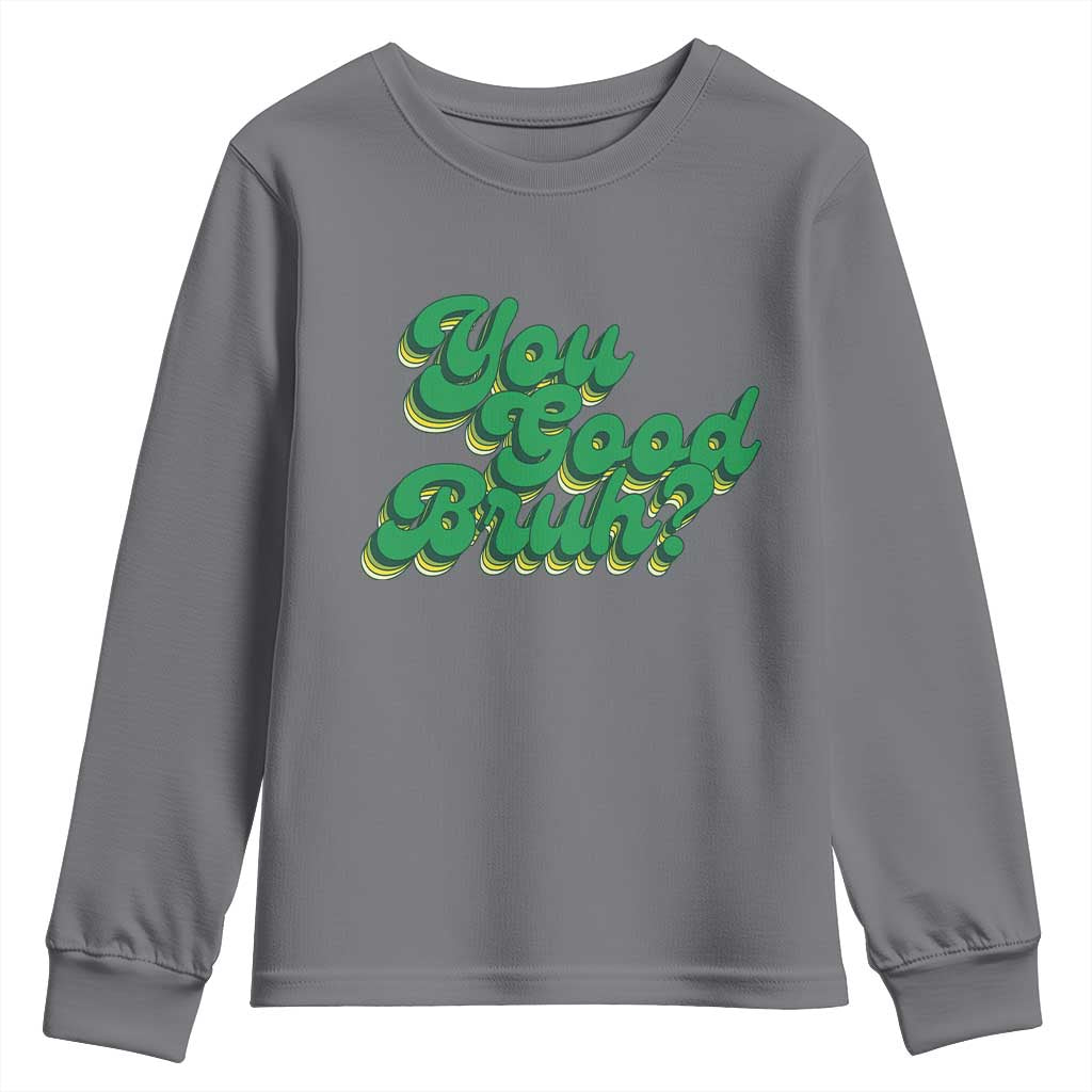 Mental Health Support Youth Sweatshirt Retro Groovy You Good Bruh