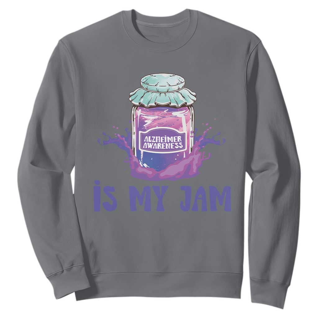 Alzheimer Is My Jam Sweatshirt Alzheimer Support Funny Saying Quotes Grape Jar