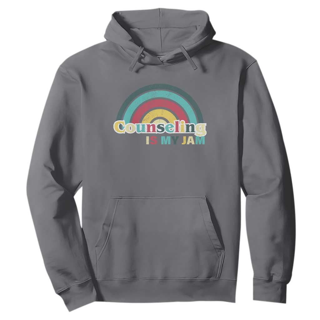 Mental Illness Support Hoodie Couseling Is My Jam Retro Groove Rainbow