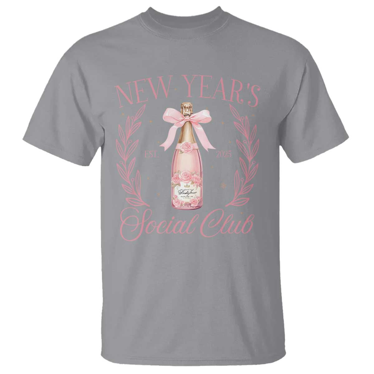 new-years-social-club-2025-t-shirt-coquette-champagne-bottles