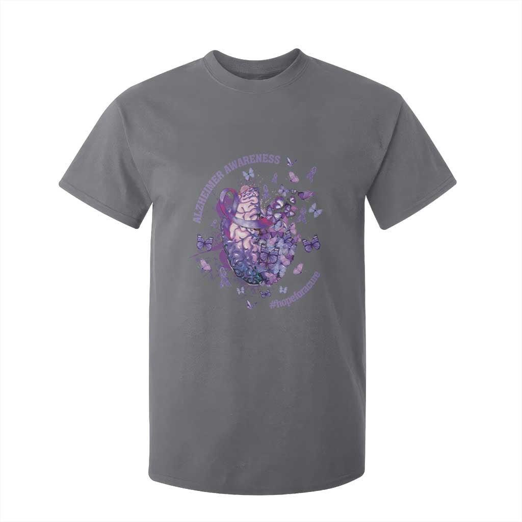 Alzheimer Support T Shirt For Kid Hope For A Cure Flower