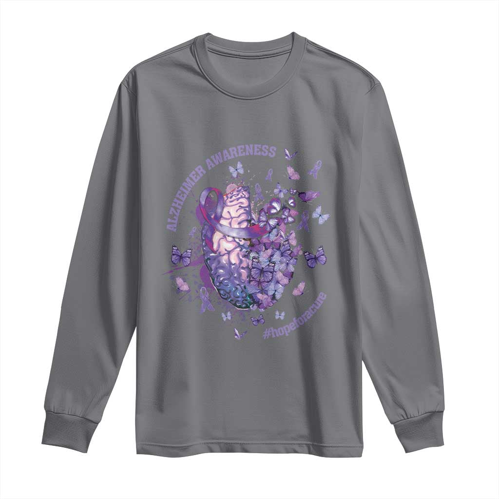 Alzheimer Support Long Sleeve Shirt Hope For A Cure Flower