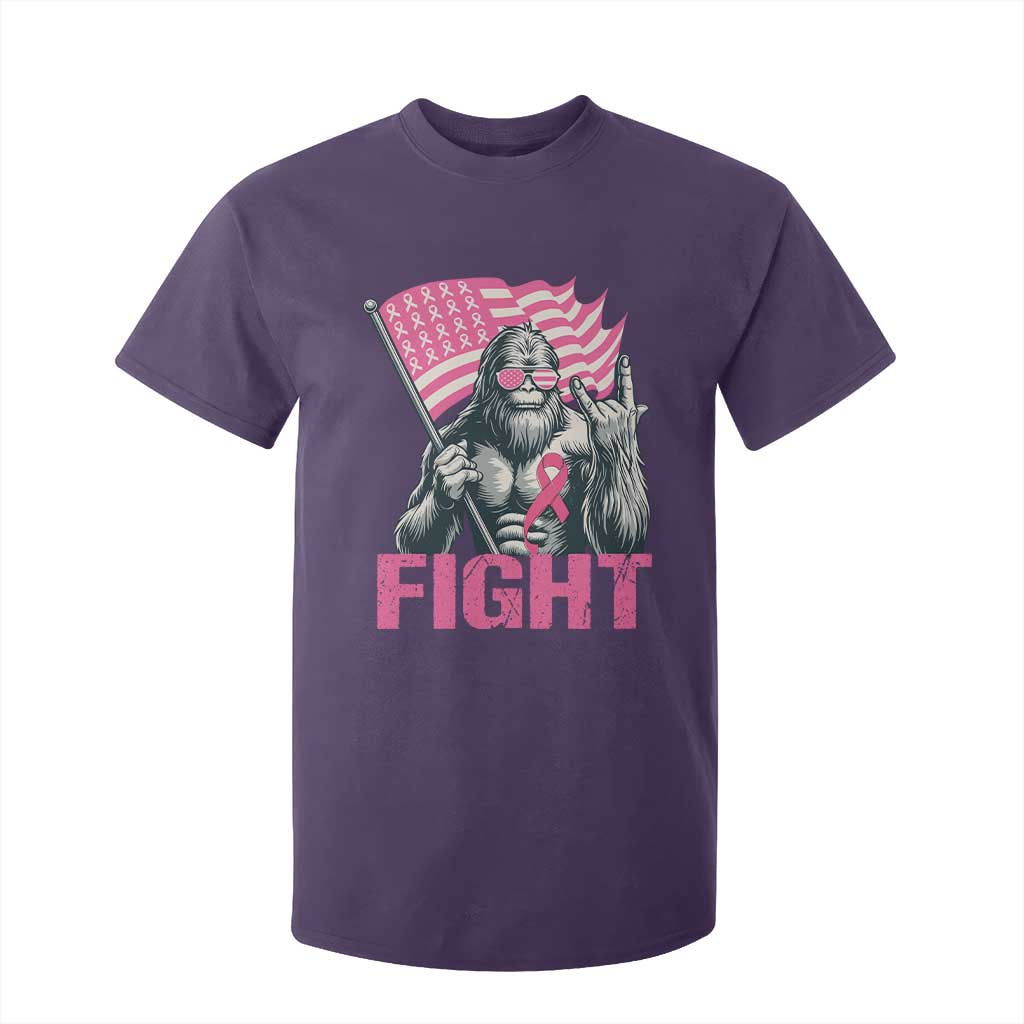 Funny Bigfoot Breast Cancer Support T Shirt For Kid Fight Pink Ribbon