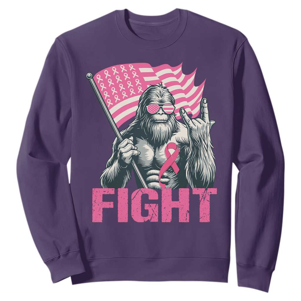 Funny Bigfoot Breast Cancer Support Sweatshirt Fight Pink Ribbon