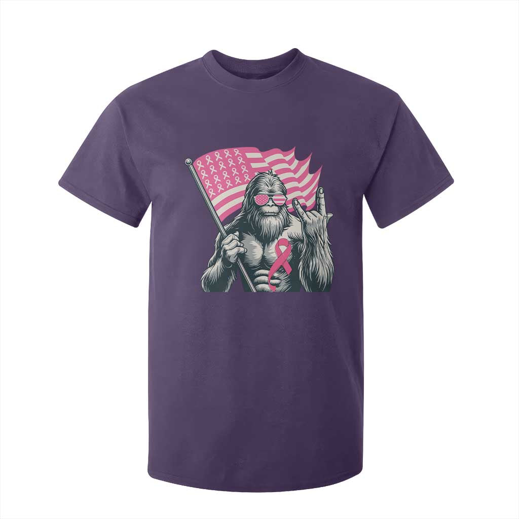 Funny Bigfoot Breast Cancer Support T Shirt For Kid Sasquatch Pink Ribbon