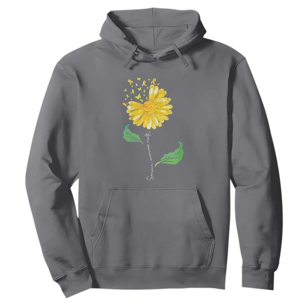 Sarcoma Support Hoodie Yellow Ribbon Flower