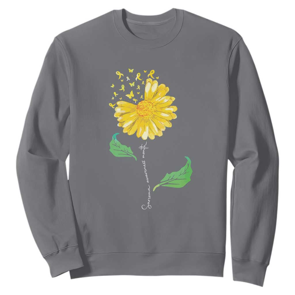 Sarcoma Support Sweatshirt Yellow Ribbon Flower
