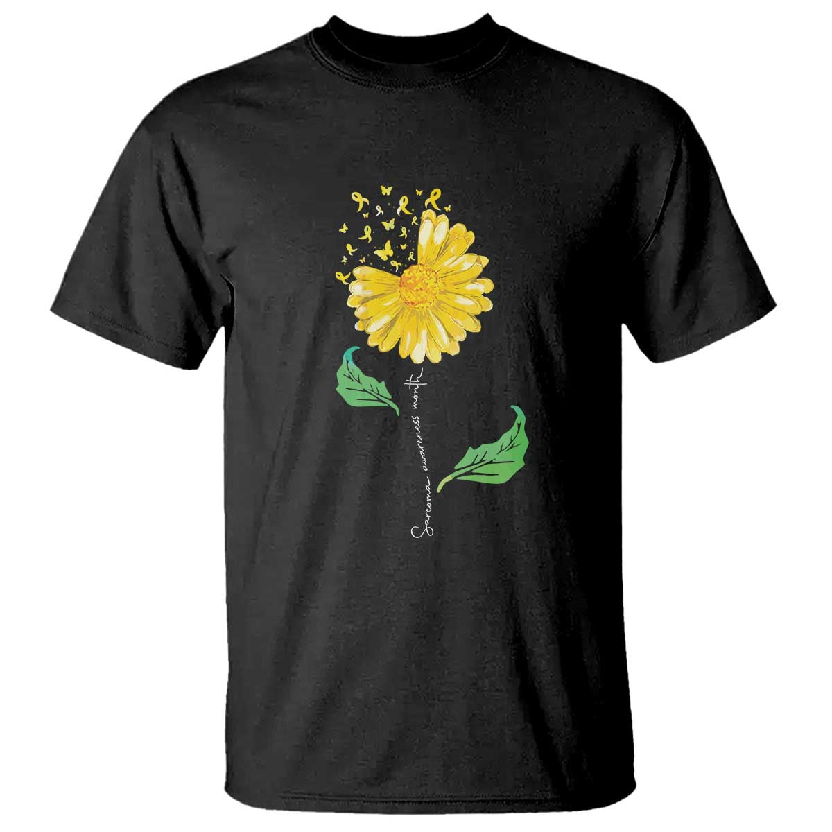 sarcoma-awareness-t-shirt-yellow-ribbon-flower
