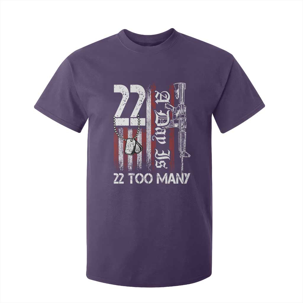 PTSD Veteran Suicide Prevention T Shirt For Kid 22 A Day Is Too Many Vintage American Flag