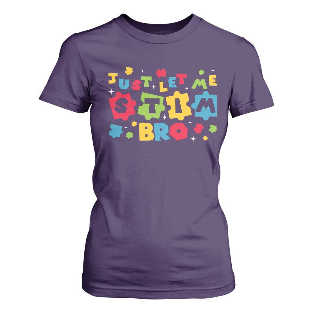 Funny Just Let Me Stim Bro T Shirt For Women Autism Support Puzzle