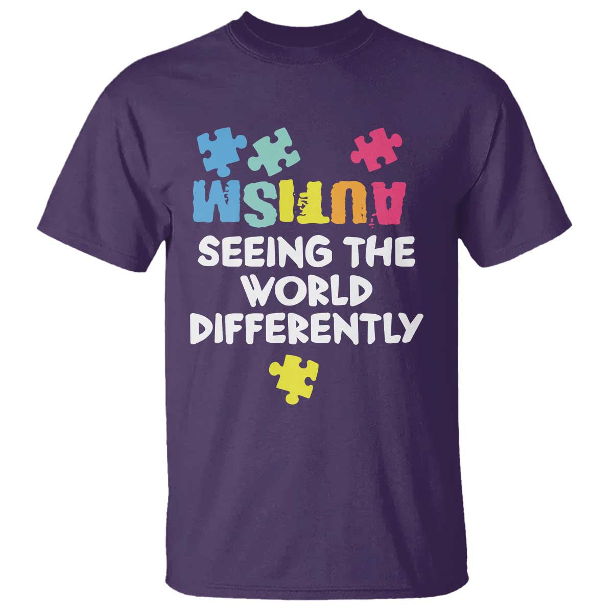 Autism Seeing The World Differently T Shirt Autistic Autism Support Puzzle