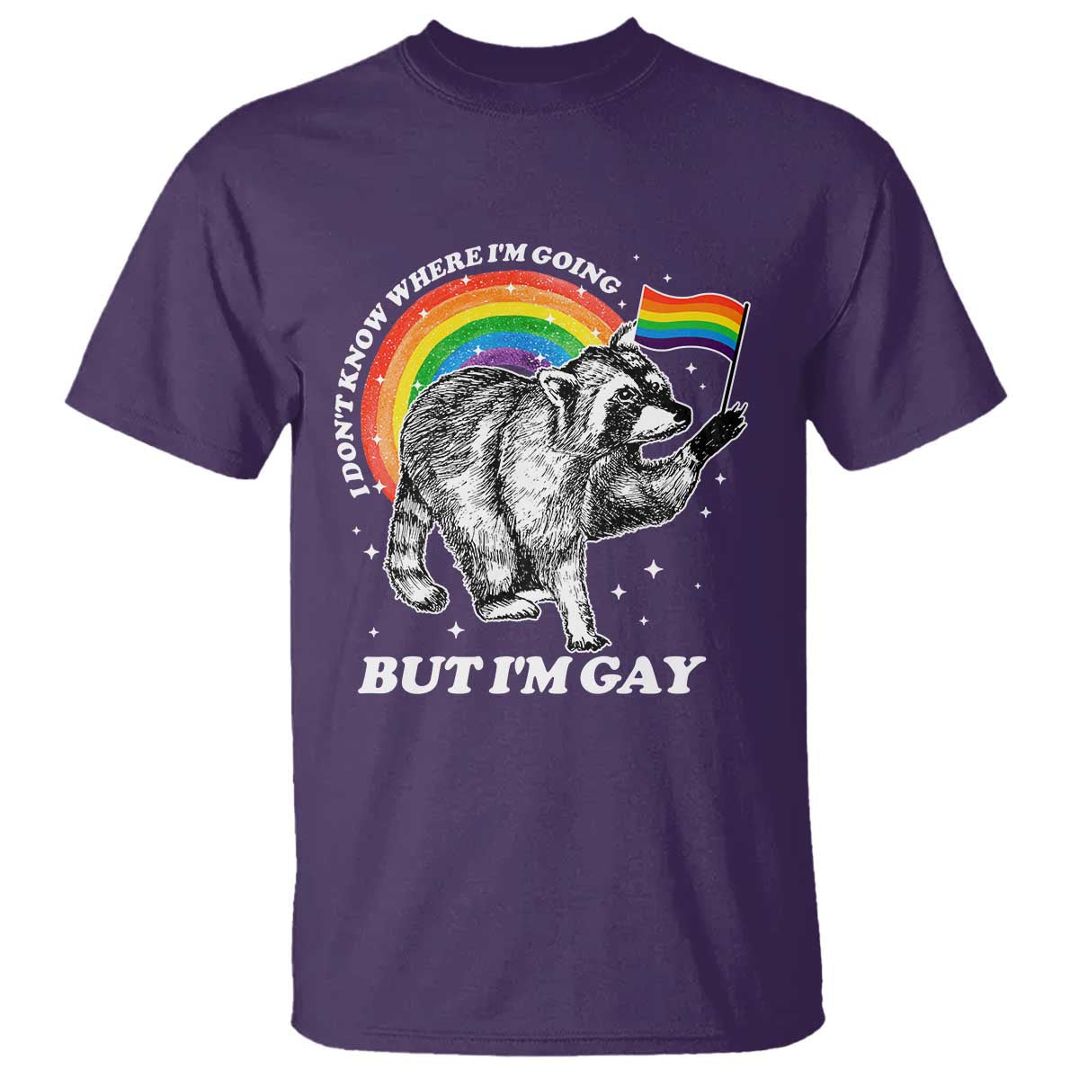 funny-pride-lgbt-racoon-t-shirt-i-dont-know-where-im-going-but-im-gay-rainbow