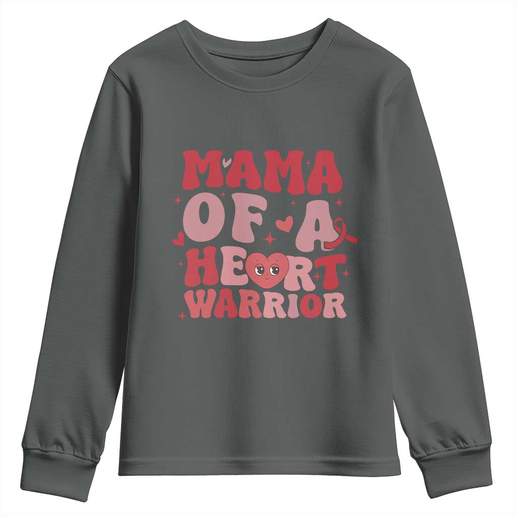 Mama Of A Heart Warrior Youth Sweatshirt Congenital Heart Disease CHD Support